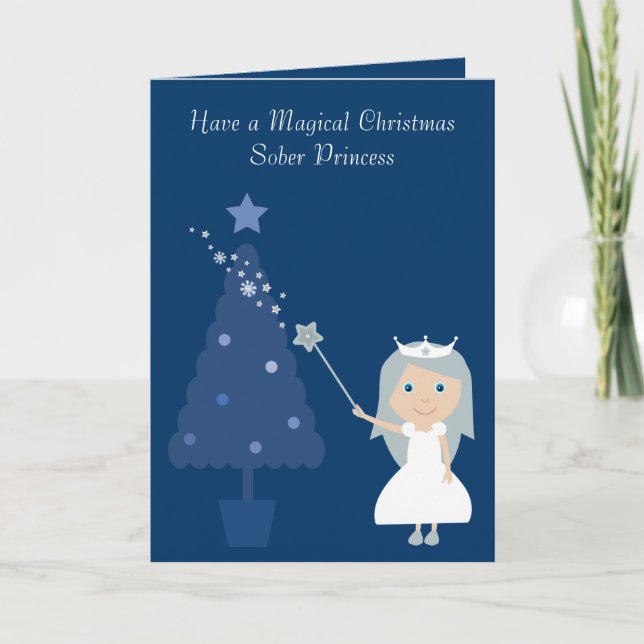 Magisk jul Sober Princess & Träd Card Helgkort (Framsida)