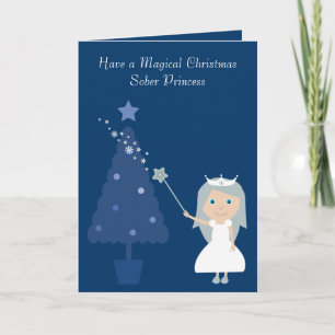Magisk jul Sober Princess & Träd Card Helgkort
