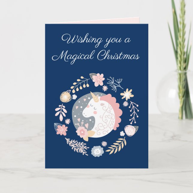 Magisk jul Unicorn Helgkort (Framsida)