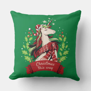 Magisk jul Unicorn Kudde