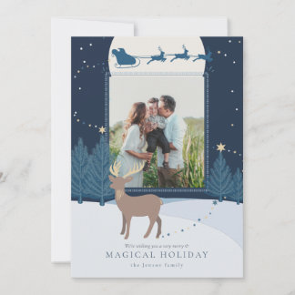 Magisk julbild med renar julkort