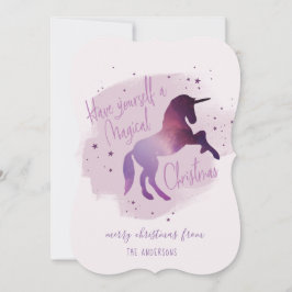 Magisk julgalaxunicorn julkort