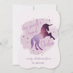 Magisk julgalaxunicorn julkort