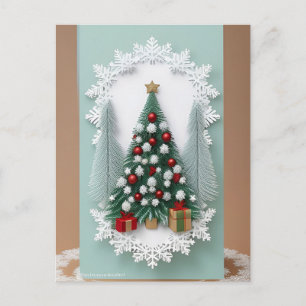❄️ Magisk julgran i snö ✨ Festiv Vykort