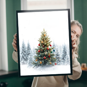 Magisk Julgran Skog Affisch