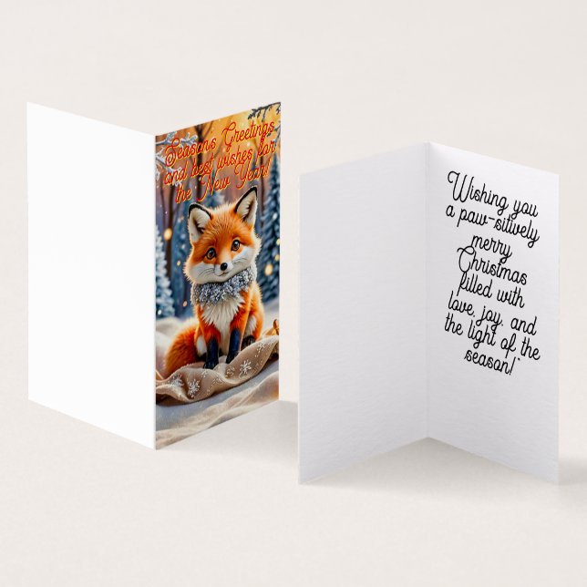 Magisk julinställning kort (In- och utsida)