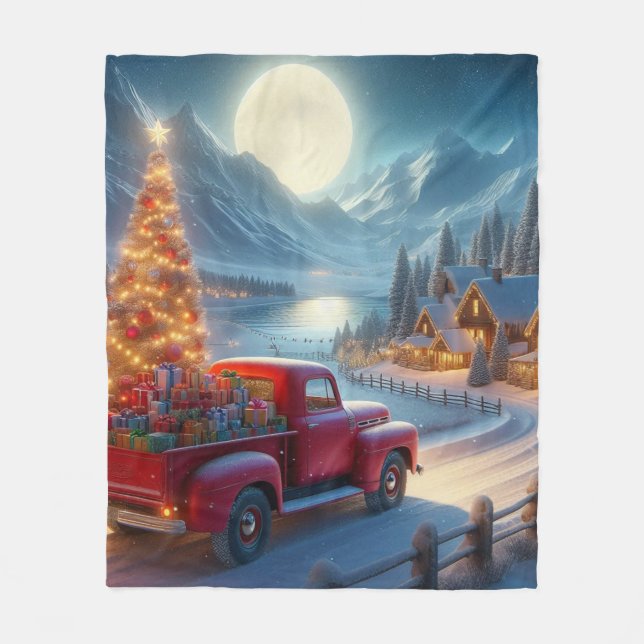 Magisk julleverans Kväll Fleecefilt (Framsidan)