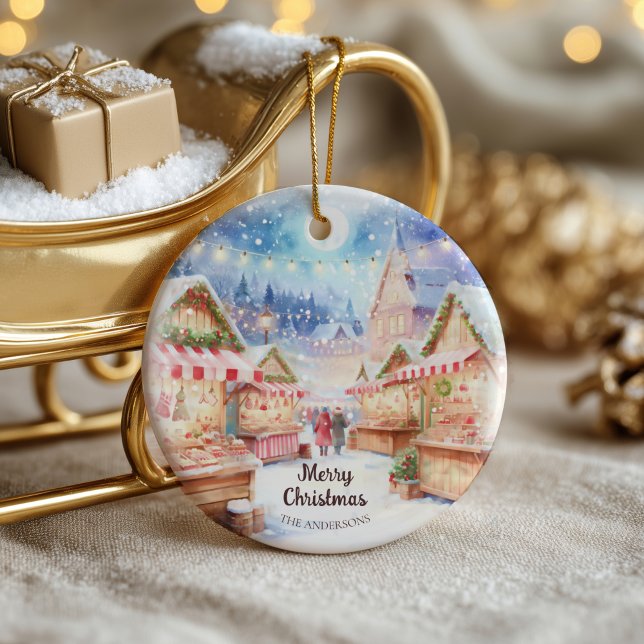 Magisk julmarknad Vintervärlder Julgransprydnad Keramik (Skapare uppladdad)
