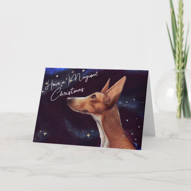 Magisk jultomte Hund Art Whimsical Helgkort (Framsida)