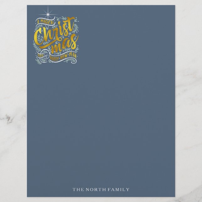 Magisk jultypografi Guld ID441 (Framsida)