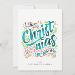 Magisk jultypografi - Teal ID441 Julkort
