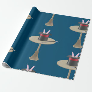 Magisk kanin i hatt med trollstav presentpapper