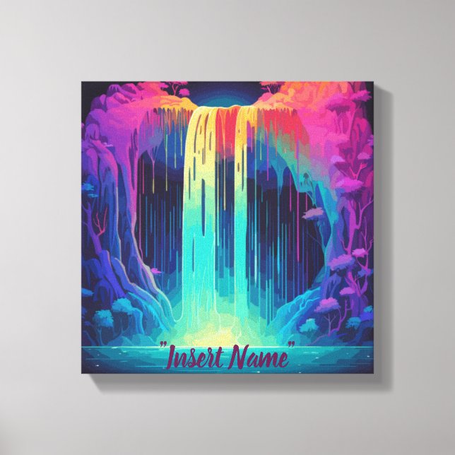 Magisk kaskad, fängslande lugn canvastryck (Framsida)