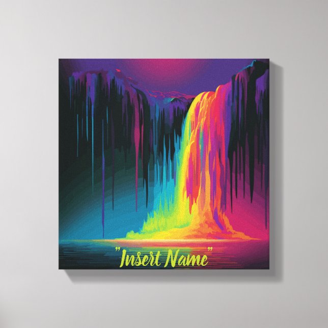 Magisk kaskad, fängslande lugn canvastryck (Framsida)