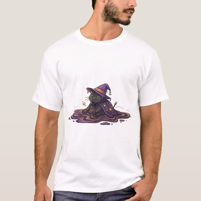 magisk katt som smälter t shirt (Framsida)