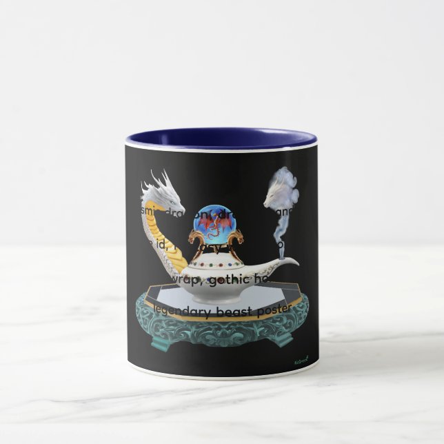 Magisk Keramisk Draklykta Fantasykonst  Mugg (Center)