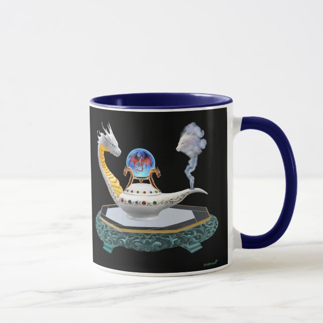Magisk Keramisk Draklykta Fantasykonst  Mugg (Höger)