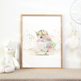 Magisk Kreativ Prinsessa Enhörning Flick Rum Poster