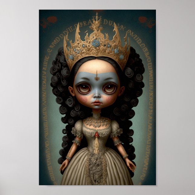 Magisk krona fantasy prinsessa flicka konst poster (Framsidan)