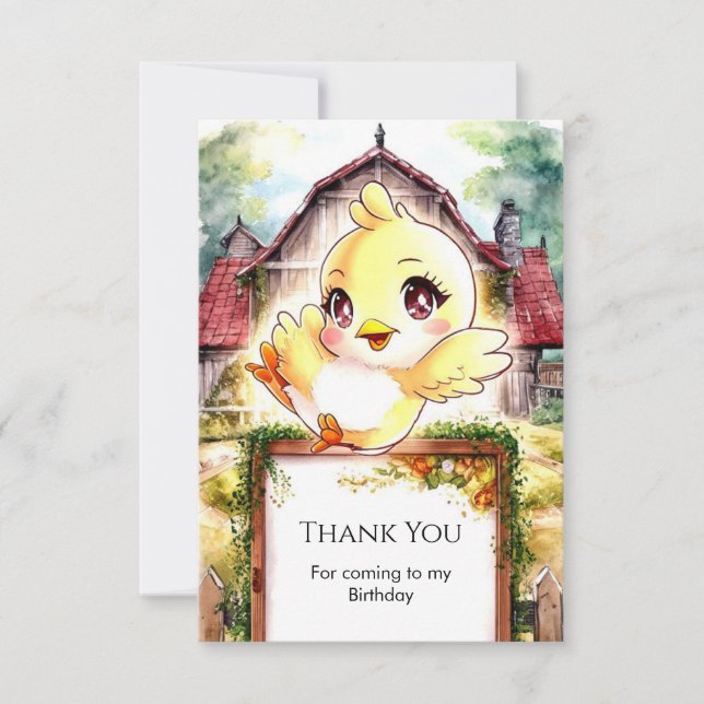Magisk Kyckling Höna Födelsedag Tack Kort (Framsida)