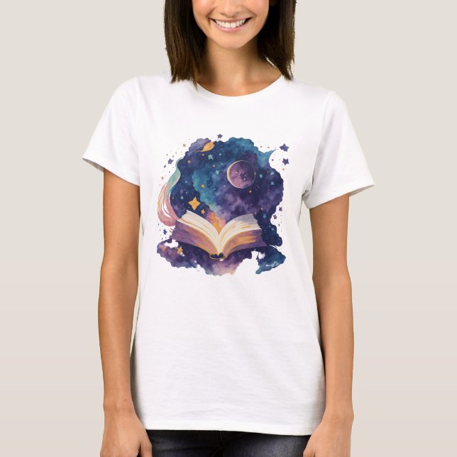 Magisk läsning i Nattfärgen Bok T Shirt (Framsida)
