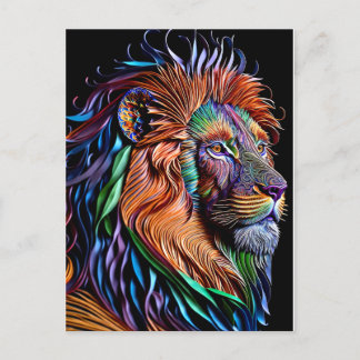 Magisk Lejon-Papper Quilling Stil, Weirdcore Craft Vykort