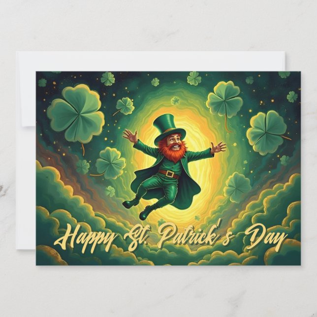 Magisk Leprechaun St. Patricks Dag Konst (Framsida)
