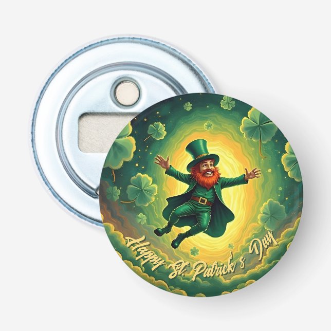 Magisk Leprechaun St. Patrick's Day Konst Flasköppnare (Framsidan)