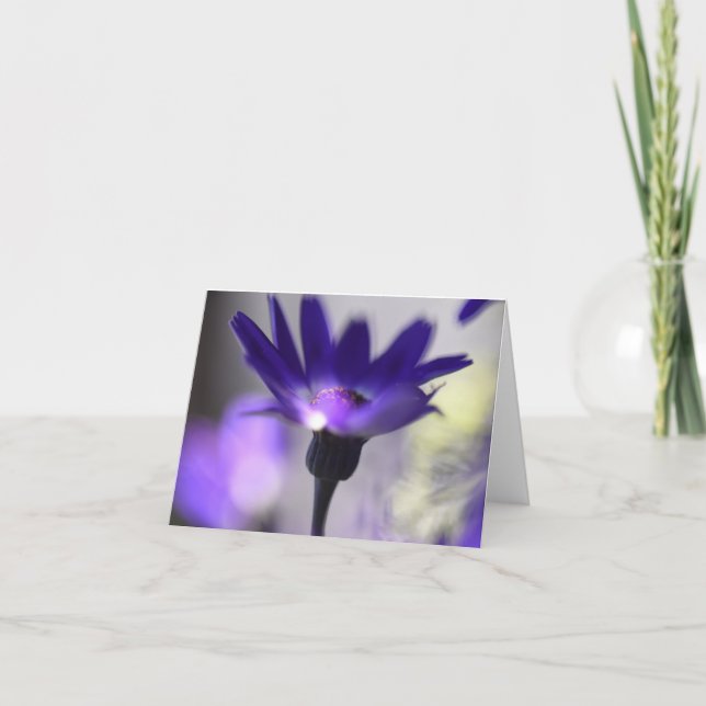 Magisk lila blomma tackkort (Framsida)