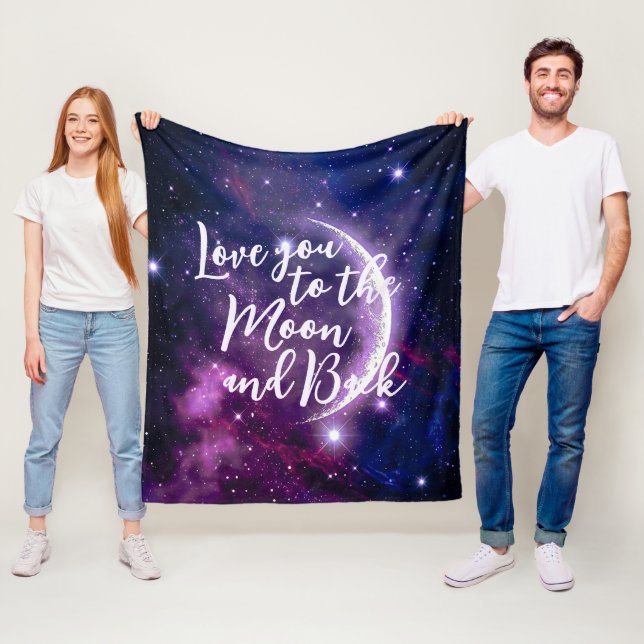 Magisk Lila Galax Halvmåne Celestiala Fleecefilt (På plats)