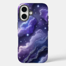 Magisk Lila och Blue Nebula med Glitter Stars