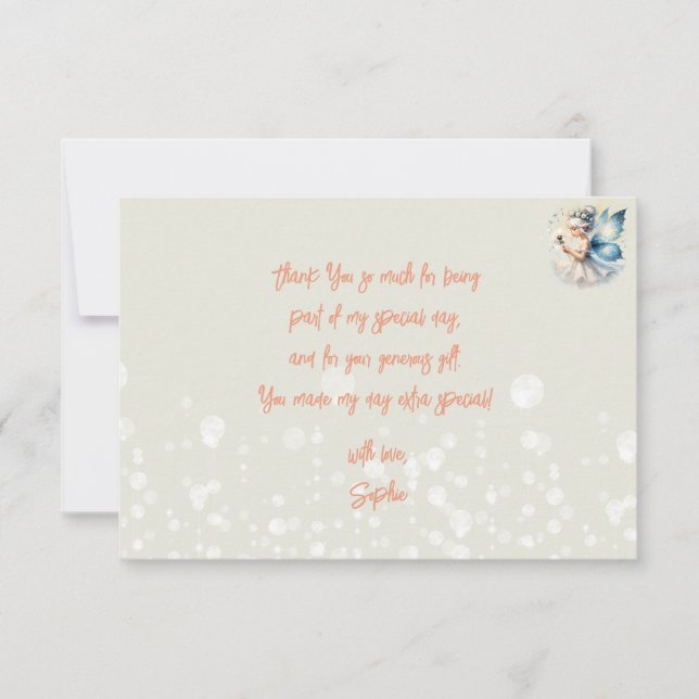 Magisk liten sagoväsen siluett barnkalas tack kort (Framsida)