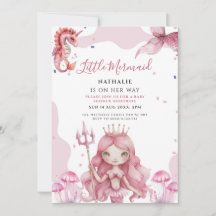 magisk liten sjöjungfru baby shower inbjudan