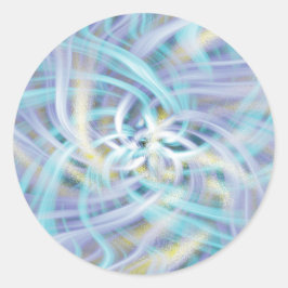 Magisk ljusblå och ljusblå Gult - underfärg Runt Klistermärke