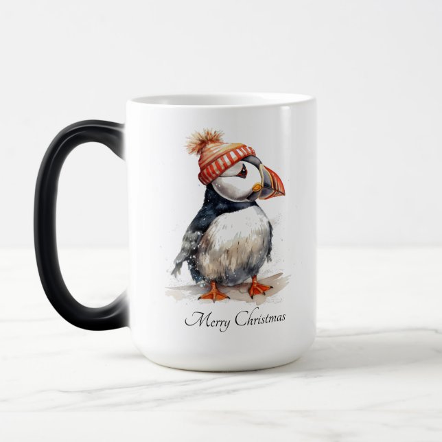 Magisk Lunnefågel Jul Dryckesvaror Mugg (Vänster)
