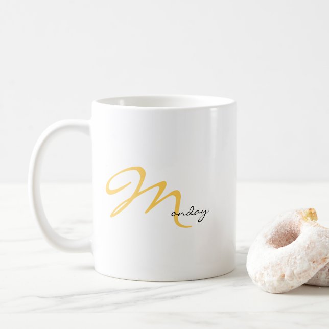 Magisk måndagsmotivation Ny start typografi Kaffemugg (Med munk)