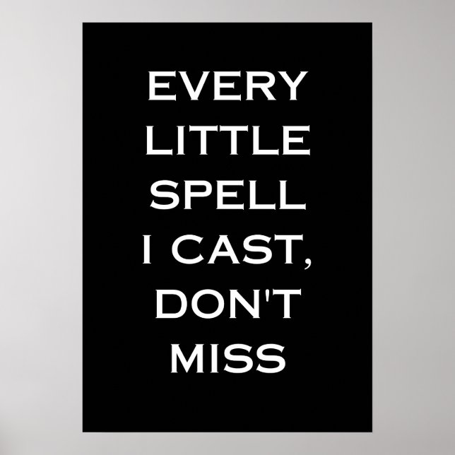 Magisk manifestation svart citat, minimalistisk de poster (Framsidan)