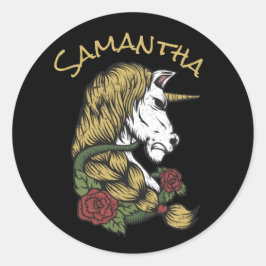 Magisk med en Enhörningsfest Runt Klistermärke