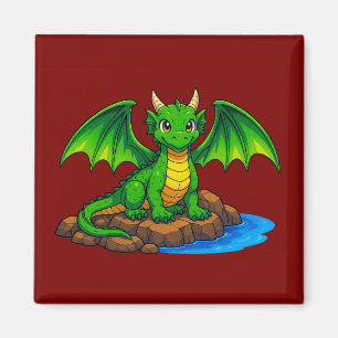 Magisk medeltida drake magnet