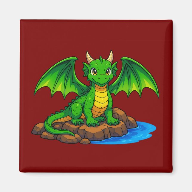 Magisk medeltida drake magnet (Framsidan)