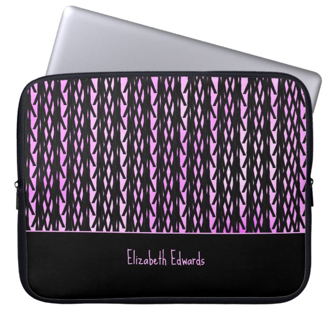 Magisk Mönster-rosa, vit och svart Laptop Fodral (Framsidan)