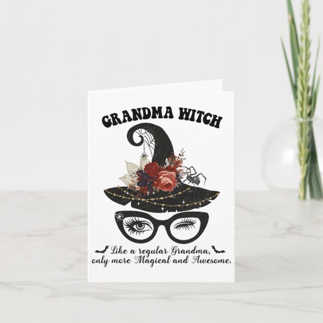 Magisk Mormor Häxa - Fantastisk Halloween Häxig G Kort (Framsida)