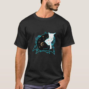 Magisk Mystisk Kattpar Yin Yang 6 Ying Dekor T Shirt