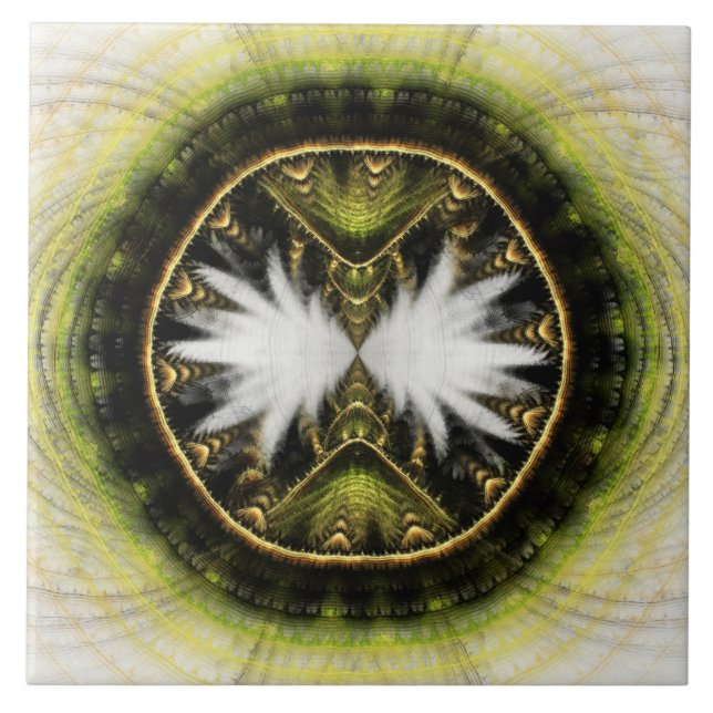 Magisk mystisk ljus fractal mönster kakelplatta (Framsidan)