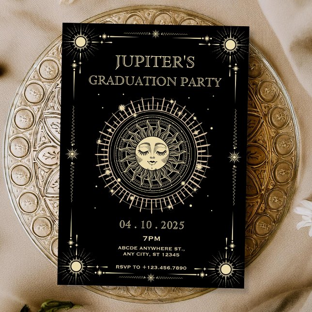 Magisk mystisk tarot boho sol Studenten Inbjudningar (Skapare uppladdad)