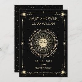 Magisk mytisk tarot boho sun Baby Shower Inbjudningar