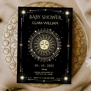 Magisk mytisk tarot boho sun Baby Shower Inbjudningar