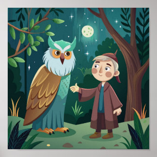 Magisk natt i skogen: Boy och Uggla Poster
