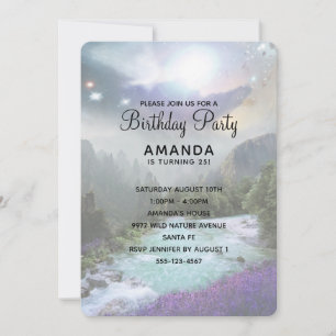 Magisk natur Landskap Scenen Birthday Inbjudan