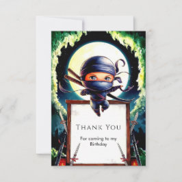 Magisk Ninja Födelsedagsfest för Barn Tack Kort
